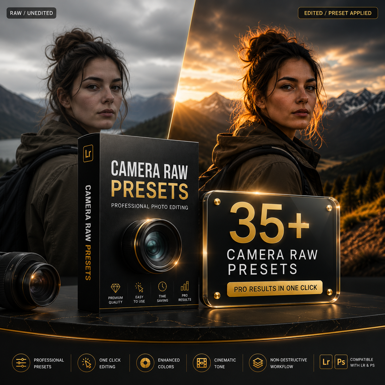 Premium 35+ Adobe Photoshop Camera Raw Presets Bundle