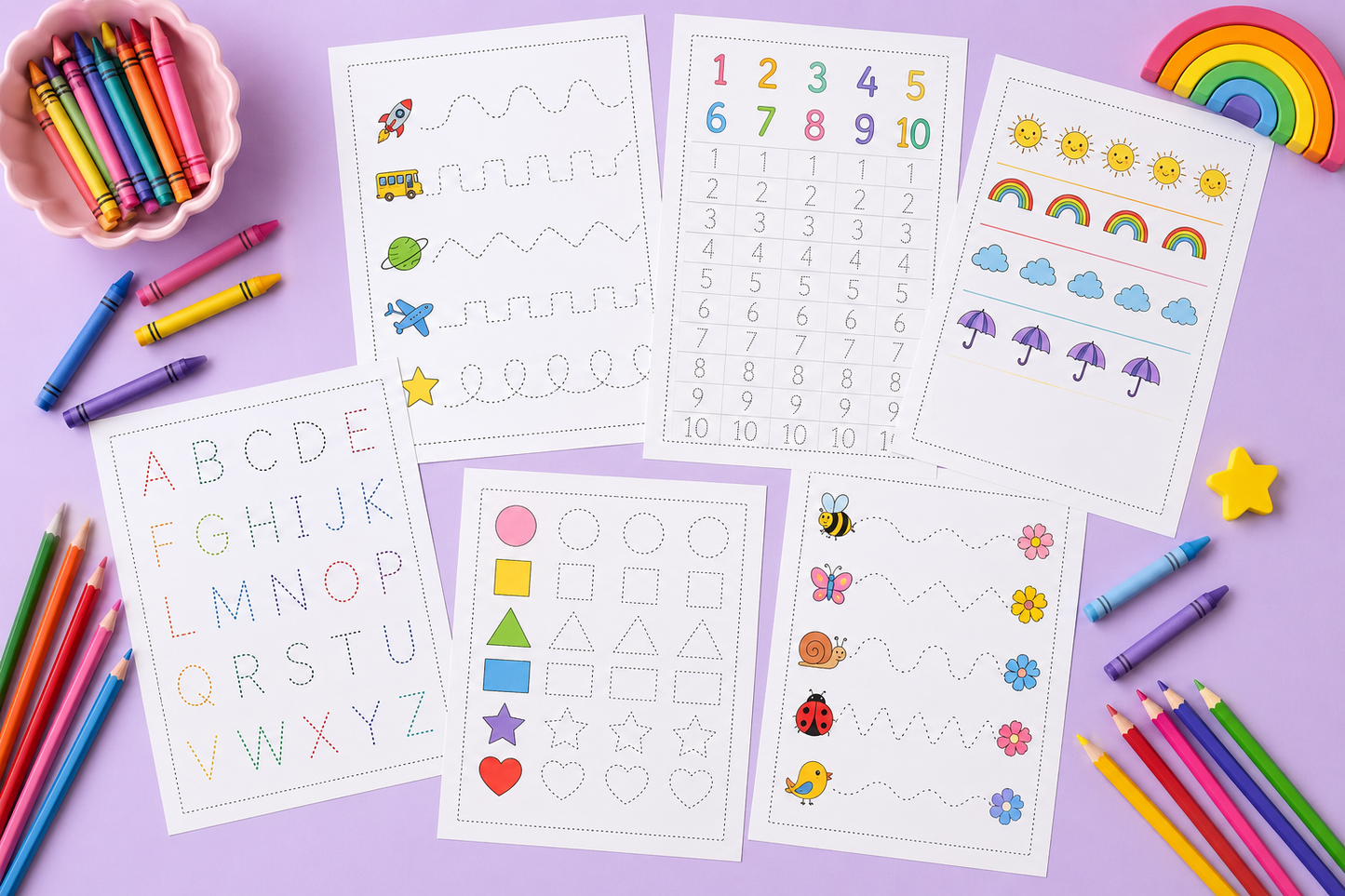 Ultimate Preschool Learning Bundle | 26 Printable Worksheets | Homeschool PDF Download